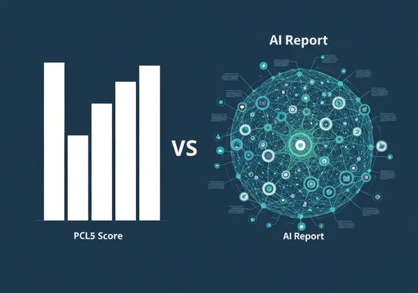 Graph showing a PCL5 score vs detailed AI report