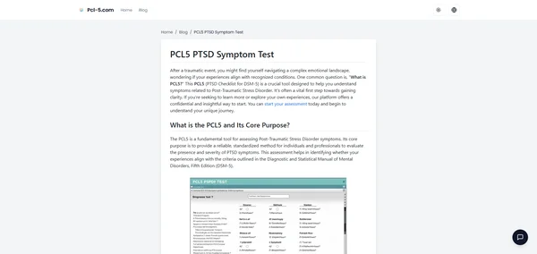 PCL5 PTSD Symptom Test