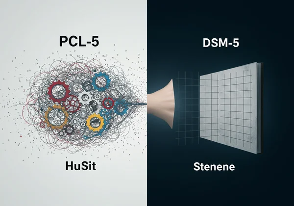 Abstract representation of PCL-5 aligning with DSM-5 criteria.