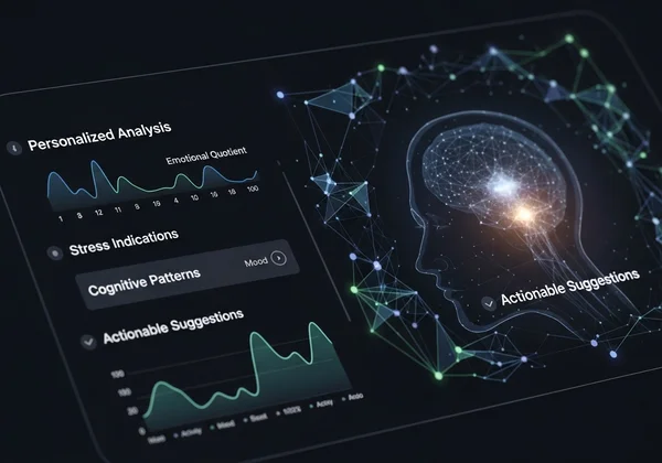 Digital interface showing AI-driven personalized PTSD insights
