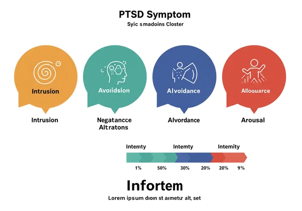一张显示四个 PTSD 症状群的信息图
