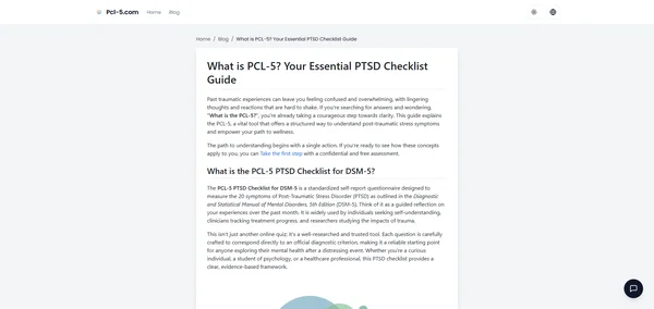 Cos'è il PCL-5? La Tua Guida Essenziale alla Checklist PTSD
